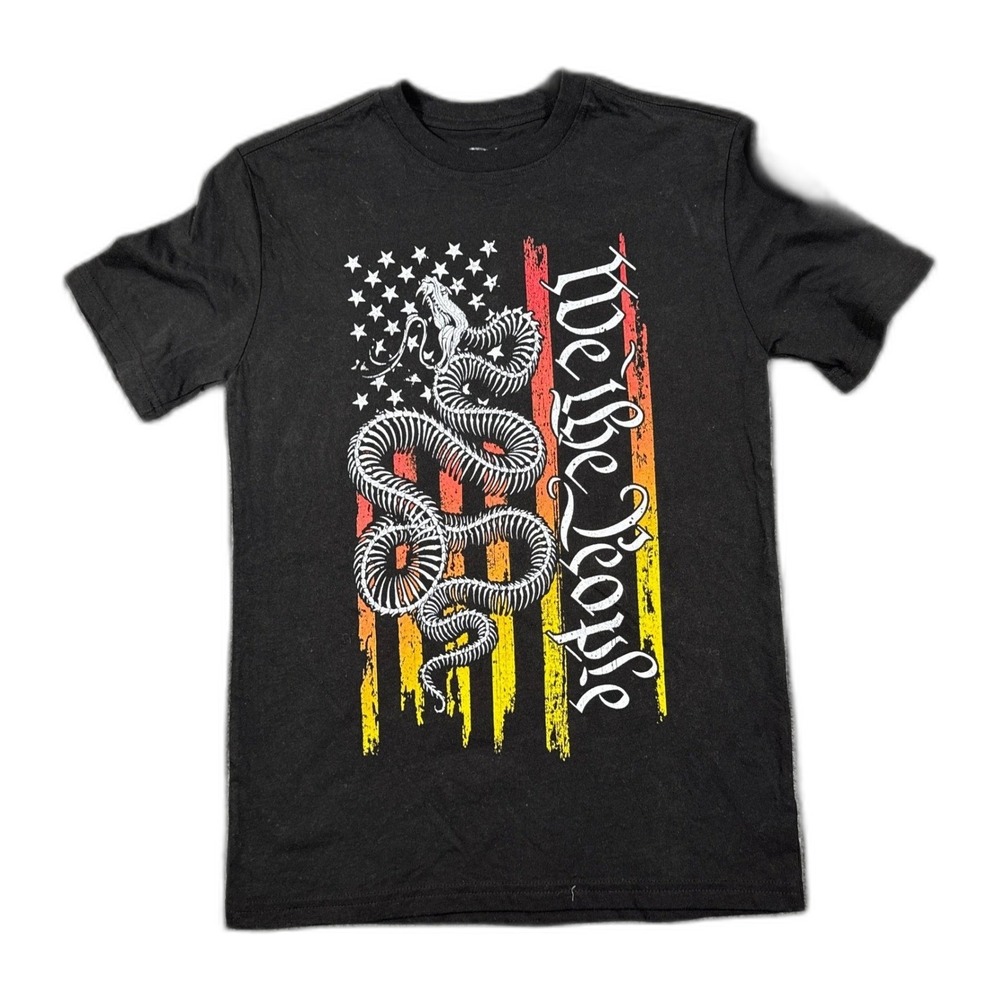 Howitzer Freedom Spine We The People Snake Flag Tee Mens Medium Black Patriotic